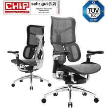 Ergonomischer Bürostuhl mit 6D-Armlehnen und Lendenwirbelstütze