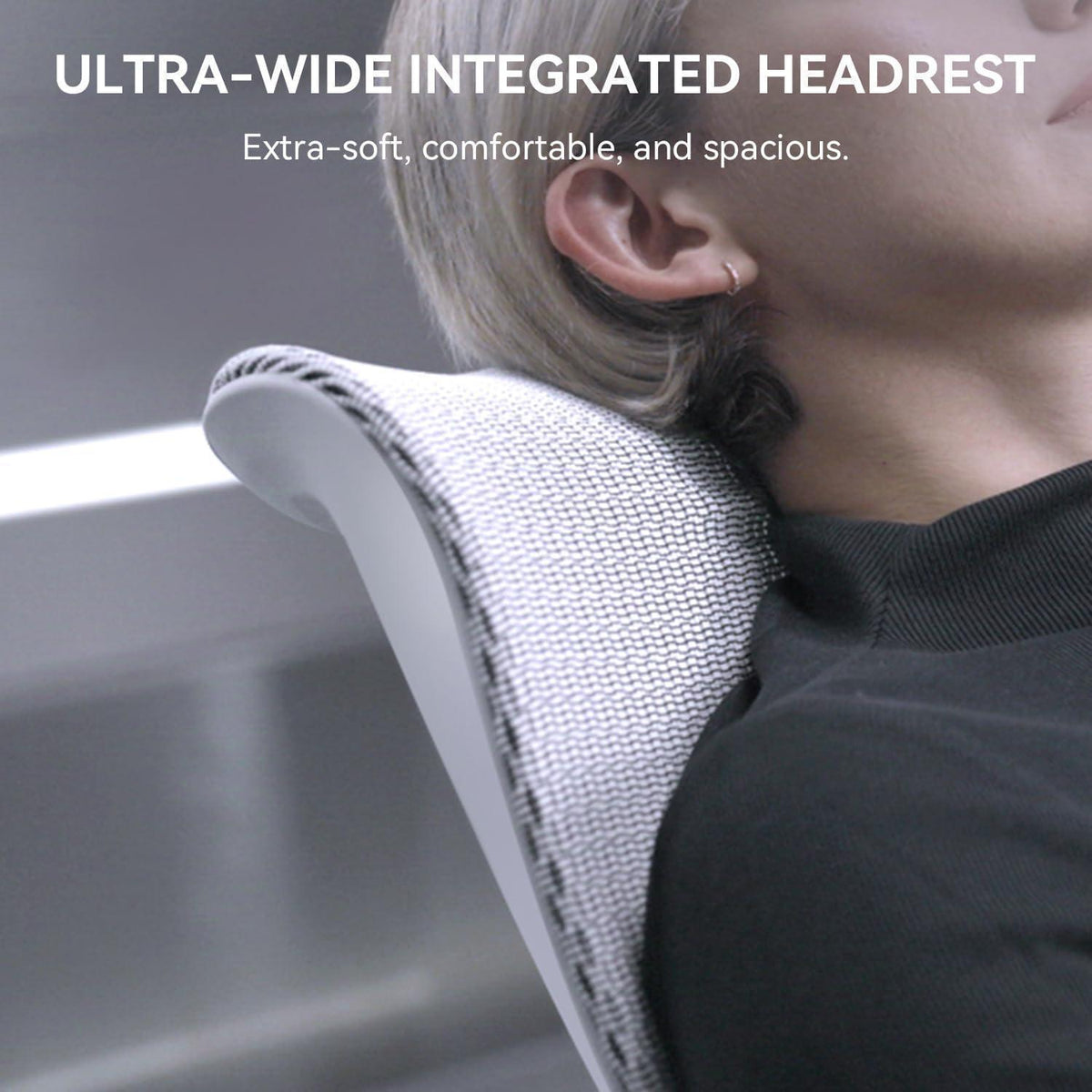 Ergonomischer Bürostuhl mit 6D-Armlehnen und Lendenwirbelstütze (Weiß)