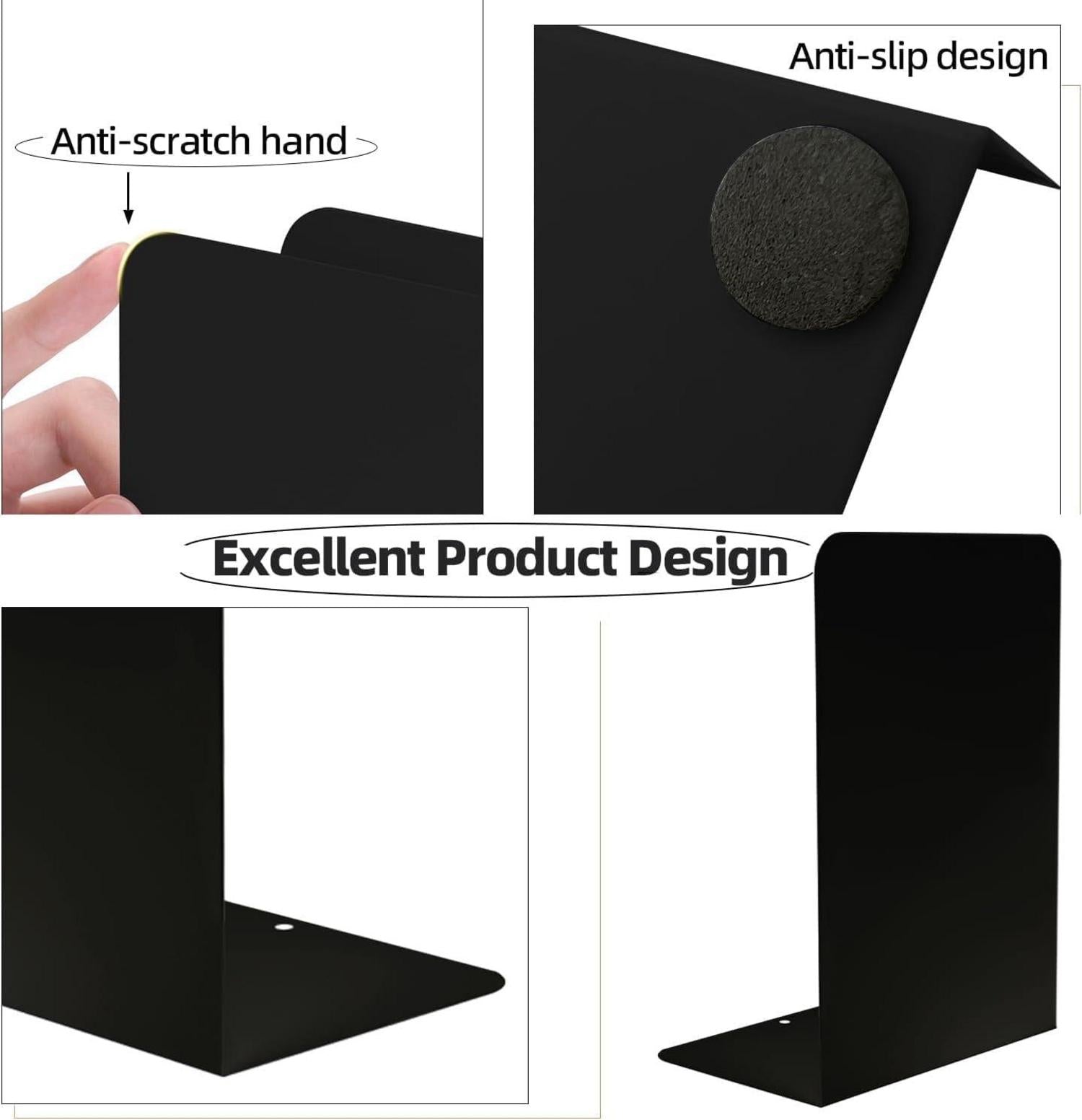 Buchstützen Metall Vintage Schwarz 1 Paar Bücherhalter Regal Bookends