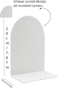 4er Set Metall Buchstützen Weiß für Büro und Zuhause