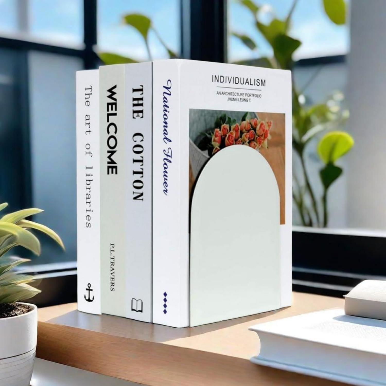 4 Stück Metall Buchstütze Bookends Weiß BücherregalительFür