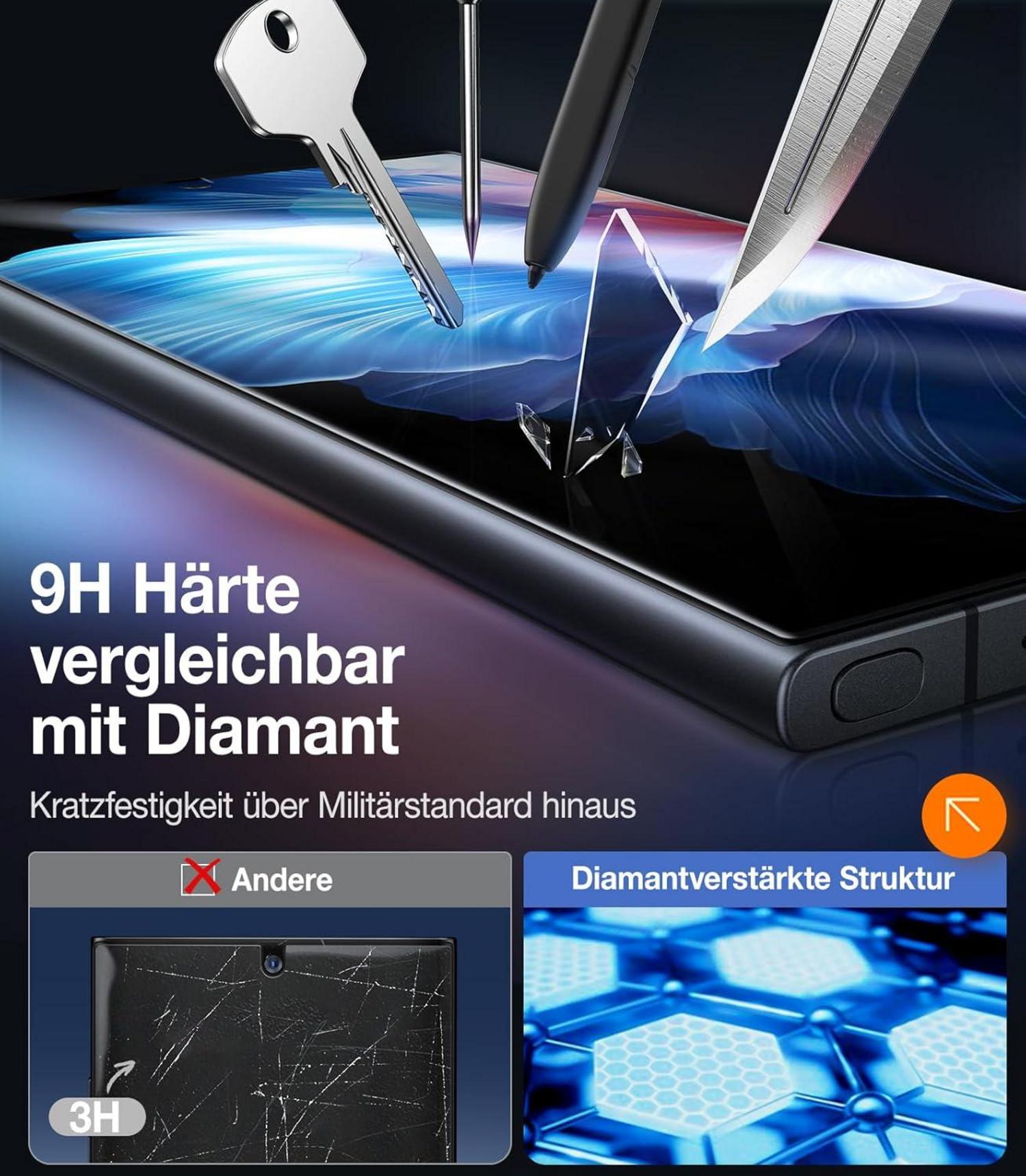 Samsung Galaxy S24 Panzerglas 2 Stück 9H+ mit automatischem