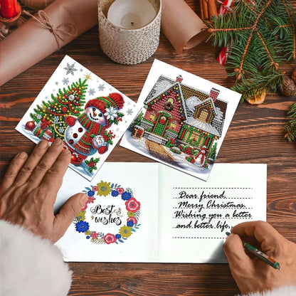 5D Diamant Grußkarte Blume Skelett - DIY Dankeskarte Weihnachten