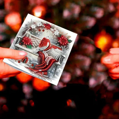 5D Diamant Grußkarte Blume Skelett - DIY Dankeskarte Weihnachten
