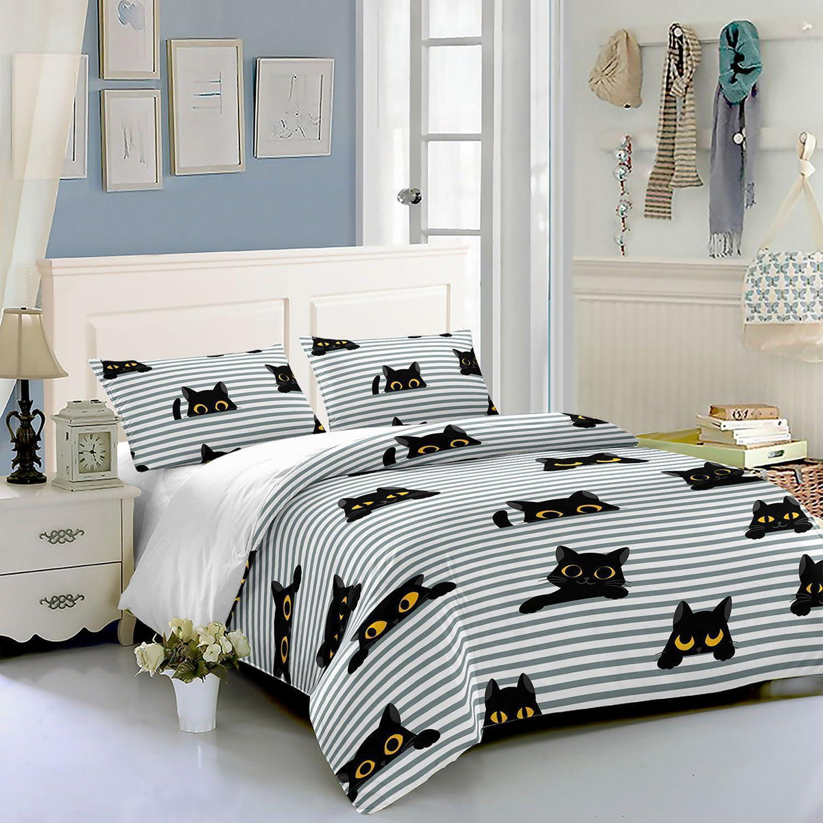 Bettwäsche-Set Gestreifte Katze 200x200 cm
