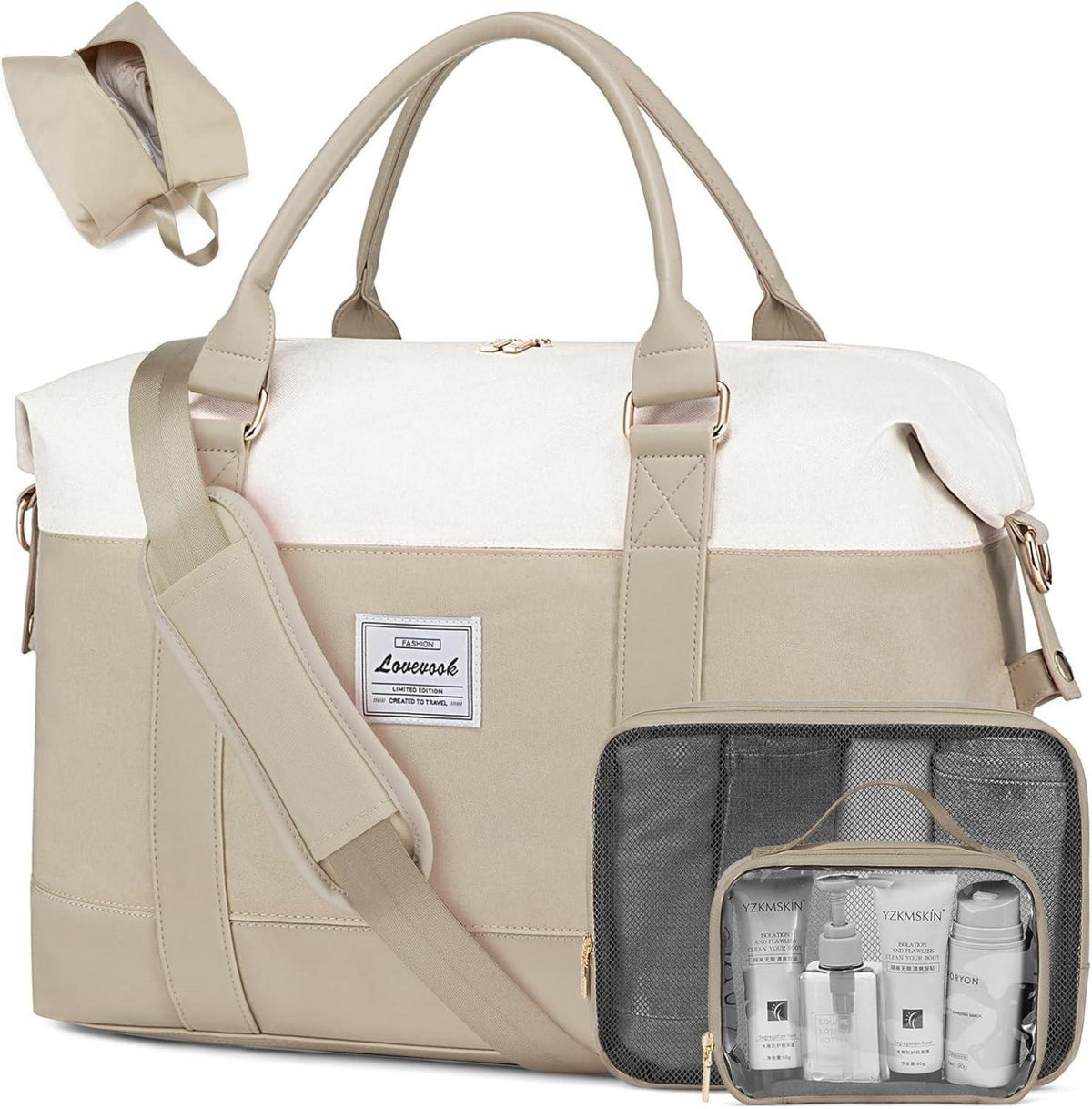 Reisetasche Damen Sporttasche wasserdicht Weekender mit Schuhfach