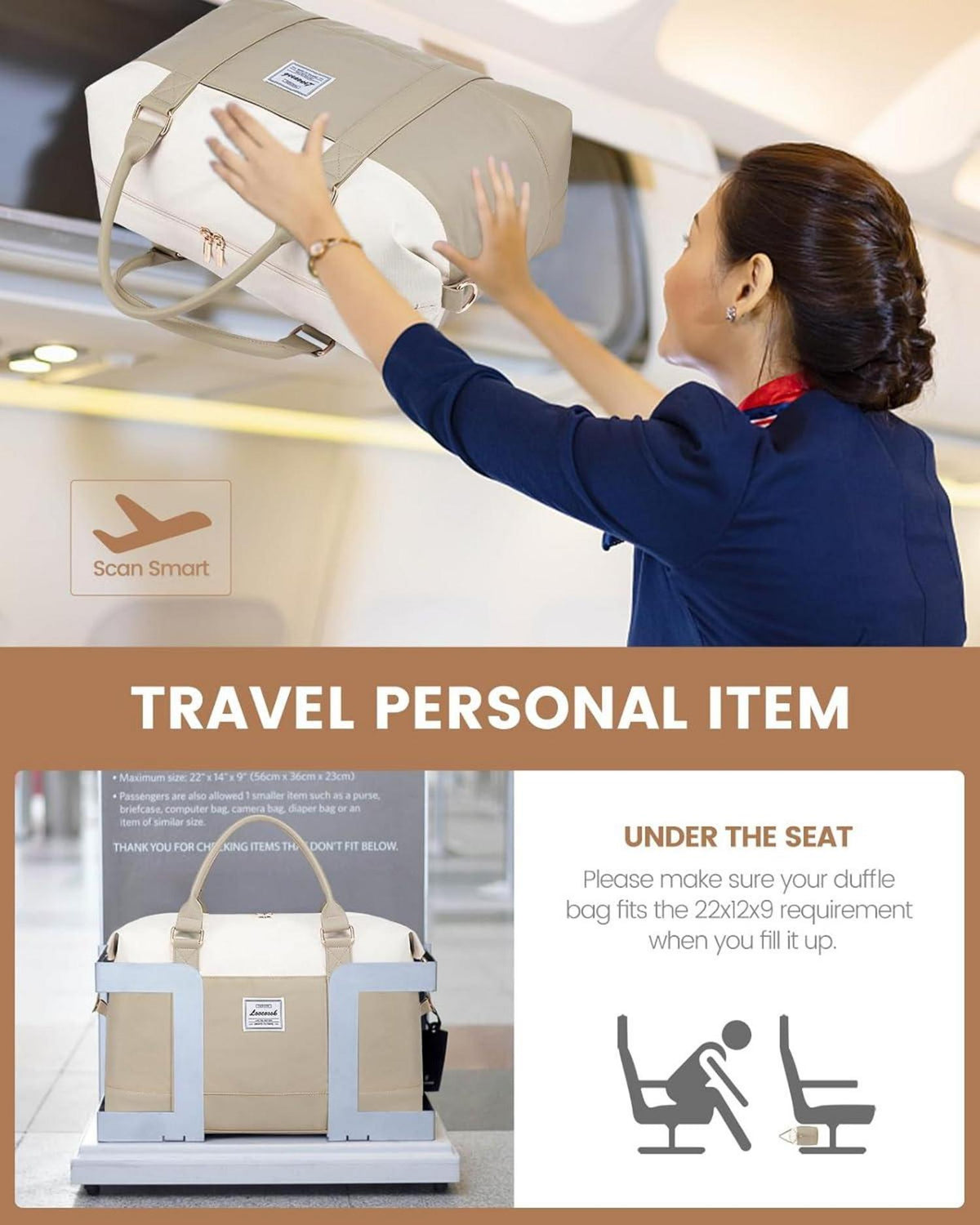LOVEVOOK Reisetasche Damen Sporttasche mit Schuhfach 30L Handgepäck Flugzeug Kliniktasche