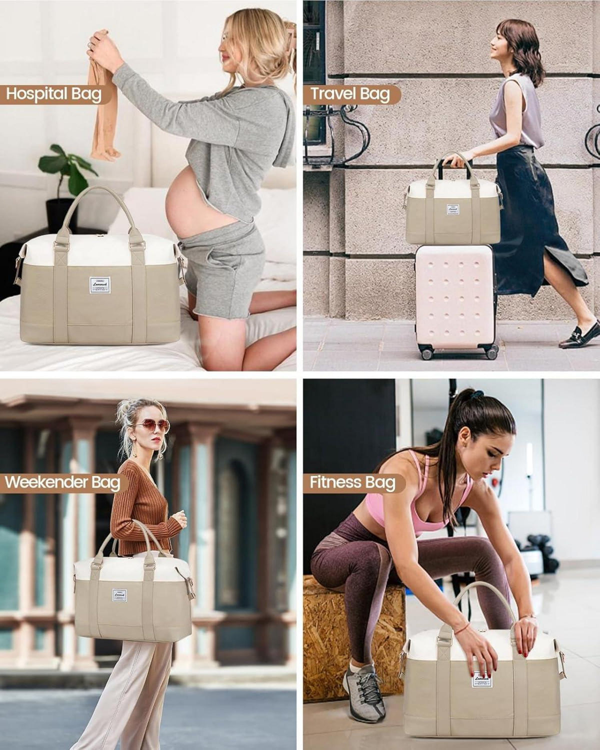 Weekender Reisetasche Damen Sporttasche mit Schuhfach Groß Handgepäck
