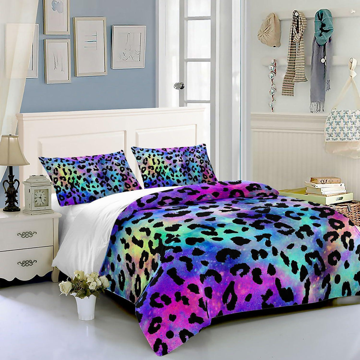 Leopardenmuster Bettwäsche-Set 200x200cm mit 2 Kissenbezügen