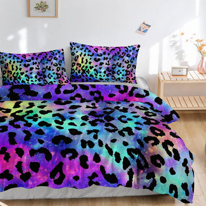 Leopardenmuster Bettwäsche-Set 200x200cm mit 2 Kissenbezügen