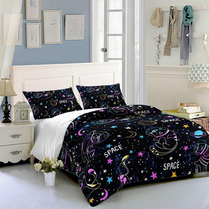 Bettwäsche-Set Katzenmuster 200x200 cm mit 2 Kissenbezügen