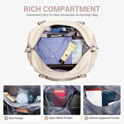 LOVEVOOK Damen Reisetasche Handgepäck Weekender Wasserdicht