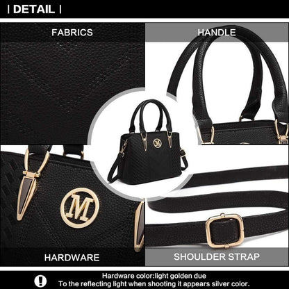 Schwarzes PU-Leder Damen Handtaschen Set ideal für Büro und Freizeit