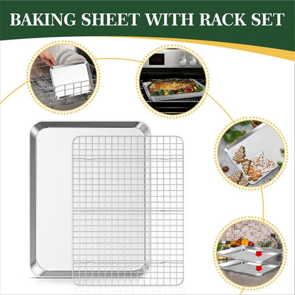 Fire More Backblech mit Abkühlgitter Edelstahl Rechteckig 31,5x24,5x2,5cm