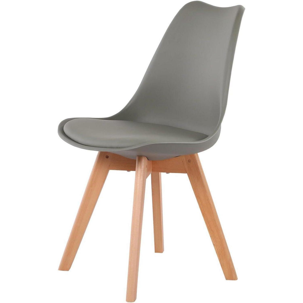 Rechteckiges Esszimmer-Set weißer Tisch + 4 graue Stühle
