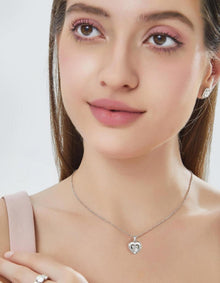 Herz Halskette Damen 1 Karat Moissanite Silber 925 VVS1 D