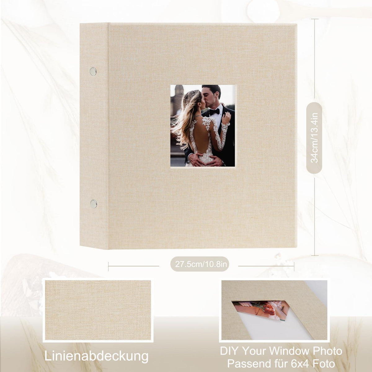 Fotoalbum Leinen 400 Fotos 10x15cm Beige