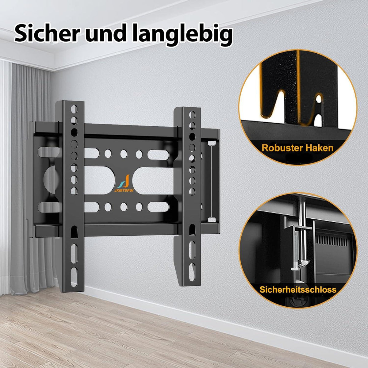 TV Wandhalterung 14-42 Zoll bis 25kg, VESA 200x200, Ultra Dünn, Flachbildschirm Wandhalterung