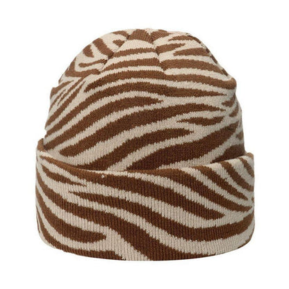 Wintermütze Damen Herren Leopardenmuster Strickmütze Grün