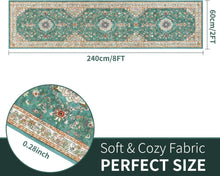 Enyhom Teppich Läufer 60x240cm Modernes Boho Design Grün