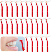 Interdentalbürsten 25 Stück 1,2mm L-Förmig Zahnzwischenraumbürste Rot