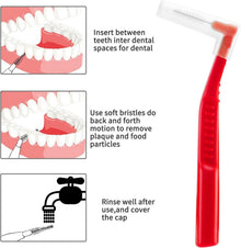 25 Stück Interdentalbürsten 1,2 mm L-Form Rot