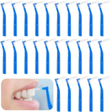 Interdentalbürsten 25 Stück 0,7 mm L-Form Blau Zahnreinigung