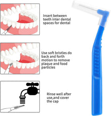 25 Blaue Interdentalbürsten 0,7 mm L-Form