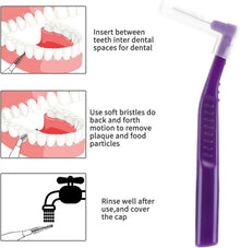 25 Interdentalbürsten 1mm L-Form Lila