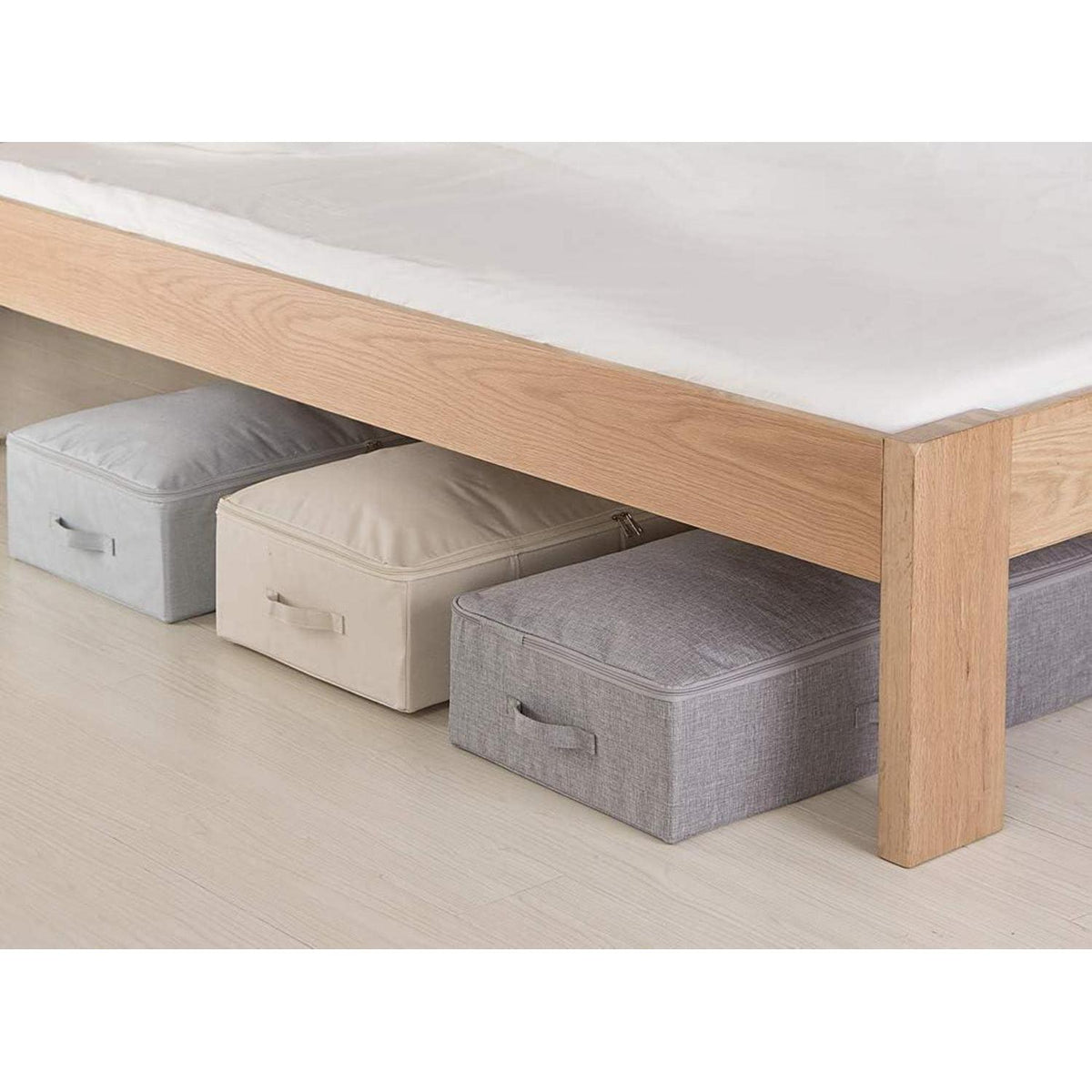 Faltbare Aufbewahrungsboxen für unter das Bett, 3 Stück, Beige