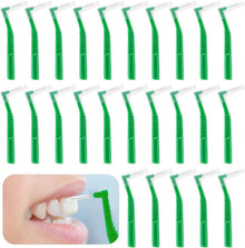 Interdentalbürsten 25 Stück 0,8 mm L-förmige Zahnzwischenraumbürsten