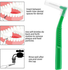 25 Stück 0,8 mm L-Förmige Interdentalbürsten Grün