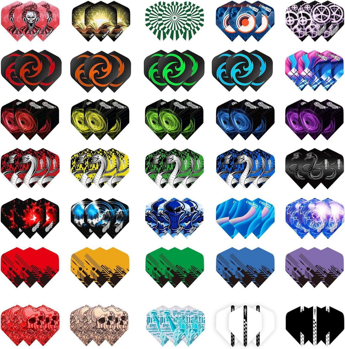 Dart Flights 105 Stück PET Standard für Darts, Soft und Steel Tip