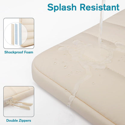 15.6 Zoll Stoßfeste Laptoptasche Hülle für Laptop Notebook Beige