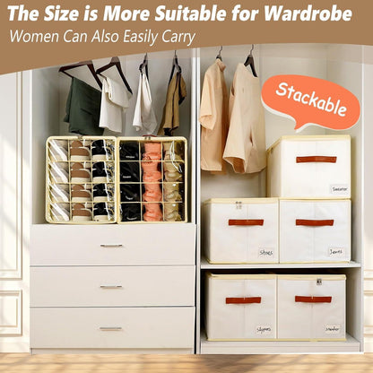 Schuhboxen Stapelbar Schuhregal für Schrank