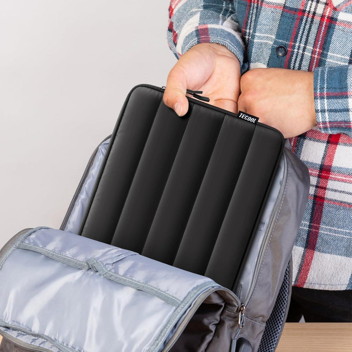 TECOOL Puffy Laptop Hülle Tasche für Macbook Air 13,6 M3 M2 2024-2022,Air Pro 13 M2 M1 2022-2012,pro 14 M3 M2, Acer Dell Lenovo HP, Stoßfeste