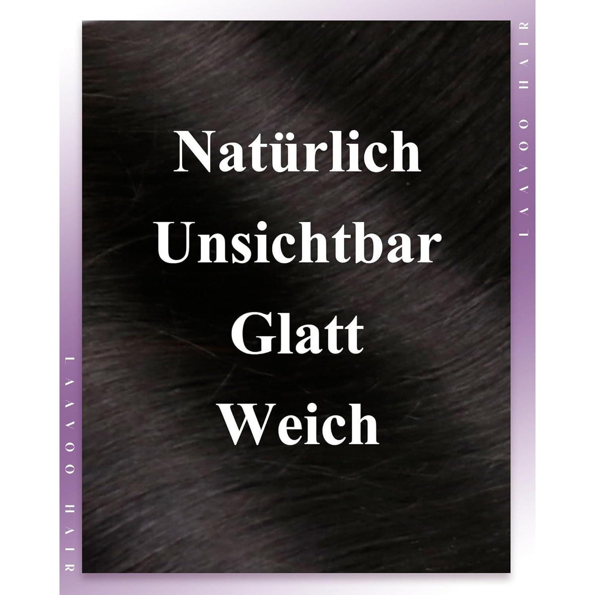 Echthaar Tressen Schwarz 55cm - Micro Weft Haarverlängerung