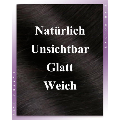 Echthaar Tressen Schwarz 55cm - Micro Weft Haarverlängerung