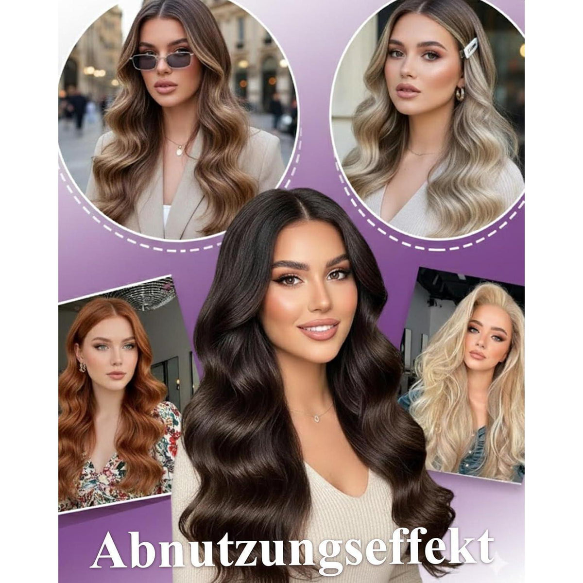 Echthaar Tressen Schwarz 55cm - Micro Weft Haarverlängerung