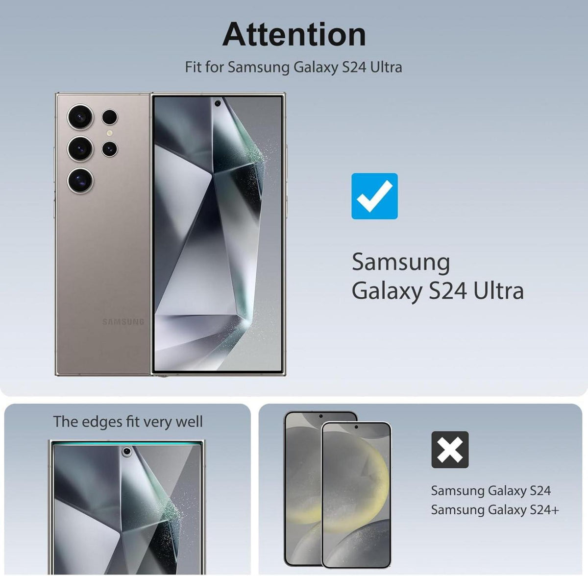 SPARIN Samsung Galaxy S24 Ultra Panzerglas + Schutzfolie 9H