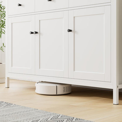 Weißes Sideboard mit 3 Schubladen & 3 Türen – Küchenkommode