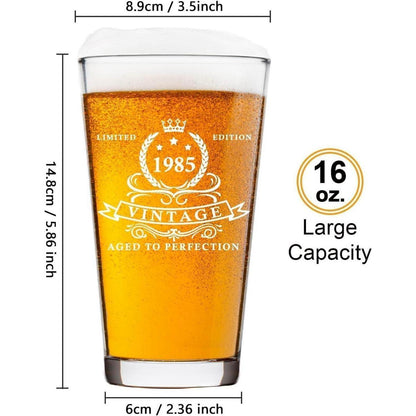 Bierglas 40. Geburtstag 1984 Vintage in Fassbox 480ml