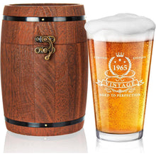 Bierglas 1964 Vintage im Holzfass, 60. Geburtstagsgeschenk