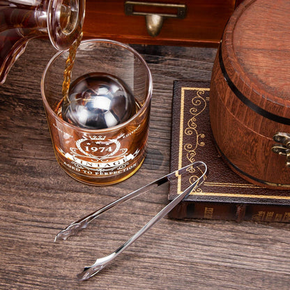 Whiskyglas-Set 1974 | 50. Geburtstagsgeschenke Männer | Fassbox