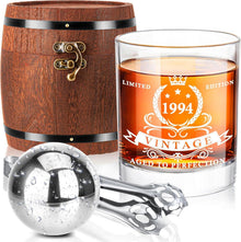 Whiskyglas Geschenkset 1994 in Fassbox - Geburtstagsgeschenk 30 Jahre