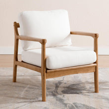 Leinen Ohrensessel Wohnzimmer – Bequemer Loungesessel mit Holzrahmen