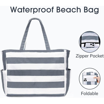 Große Strandtasche Damen wasserfest mit viel Stauraum