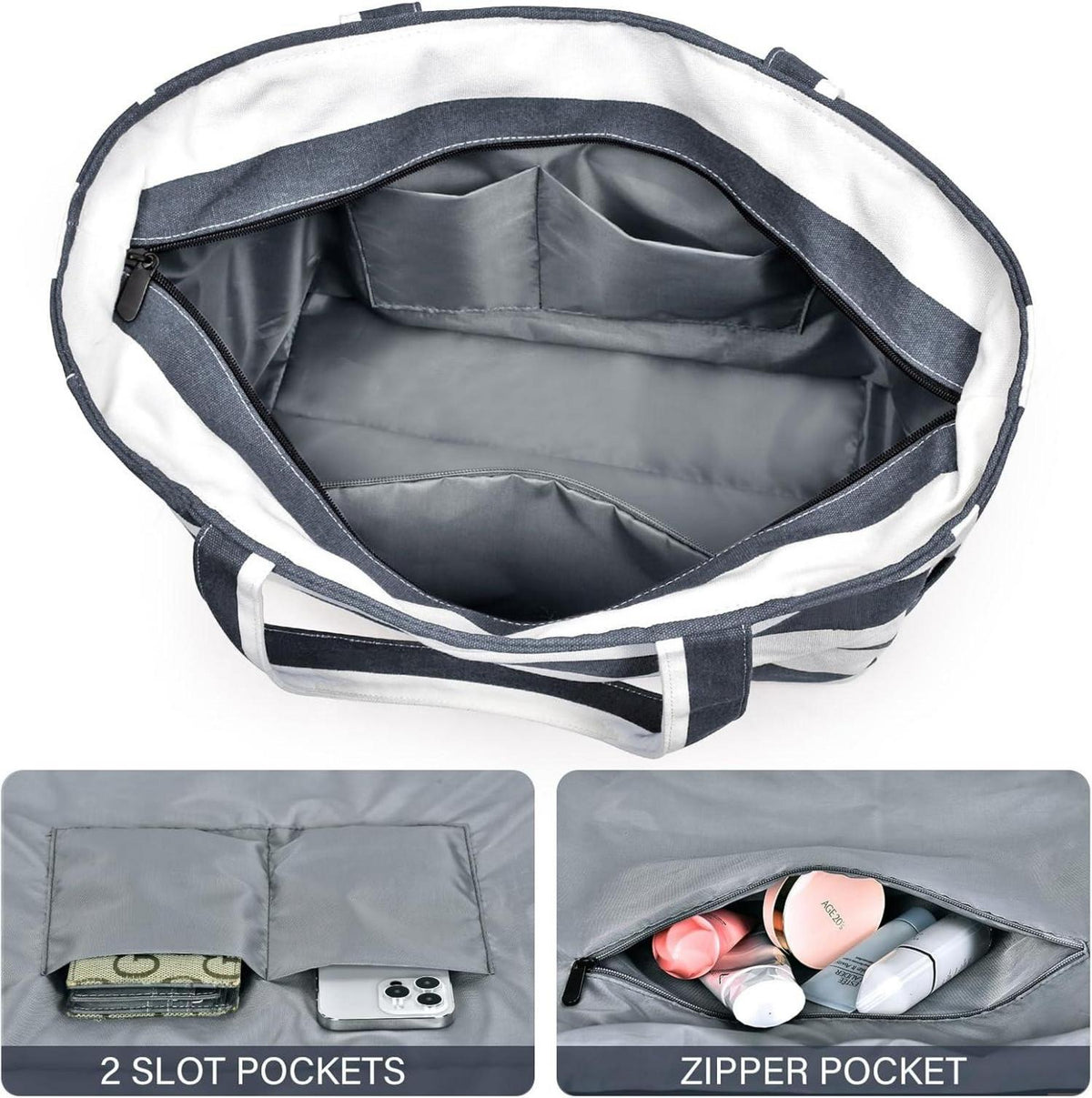 Oscaurt Strandtasche Damen Groß Tote Bag Umhängetasche 40LUrlaub Familie