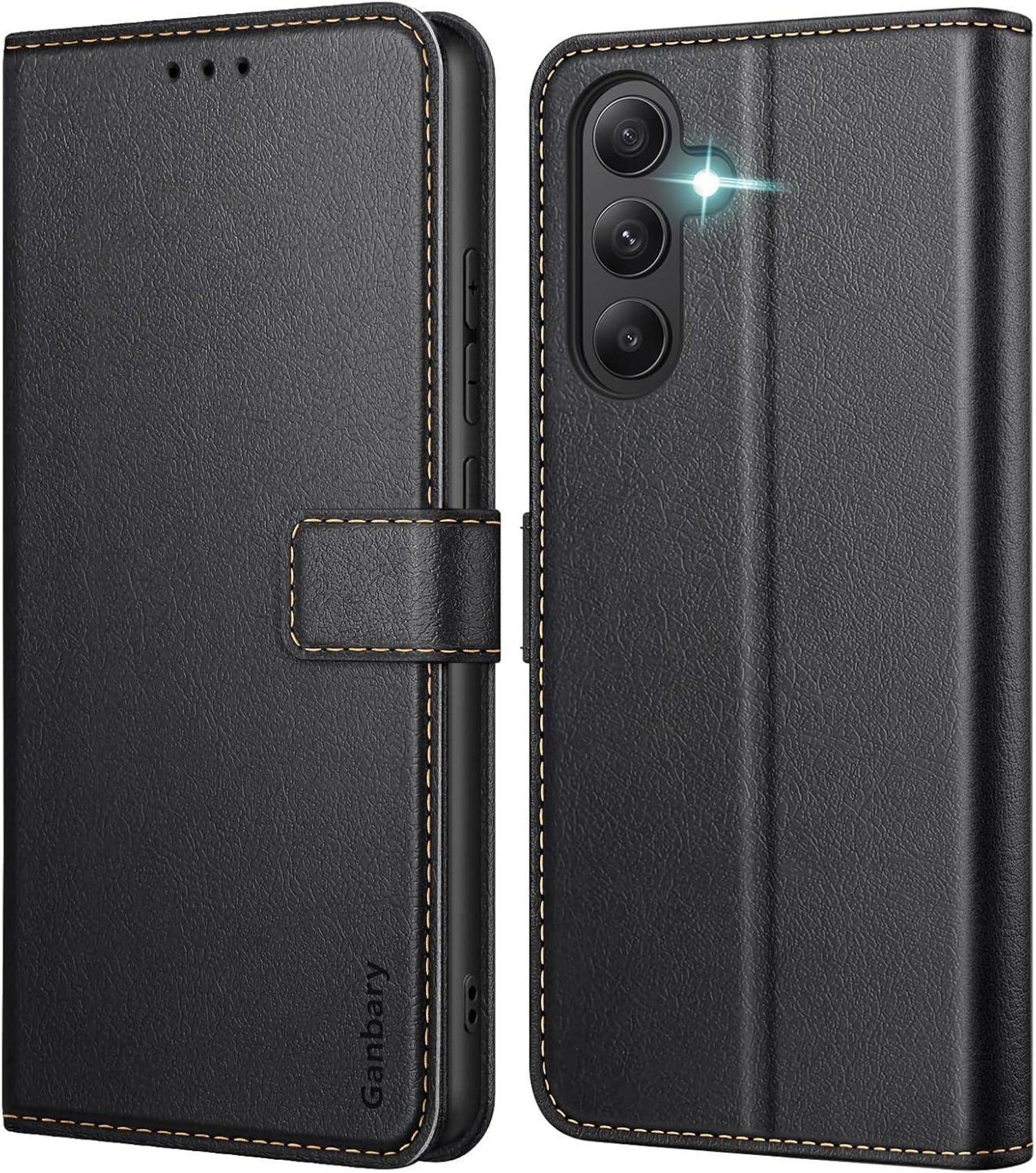 Samsung Galaxy A55 5G Leder Klapphülle mit Kartenschlitzen und