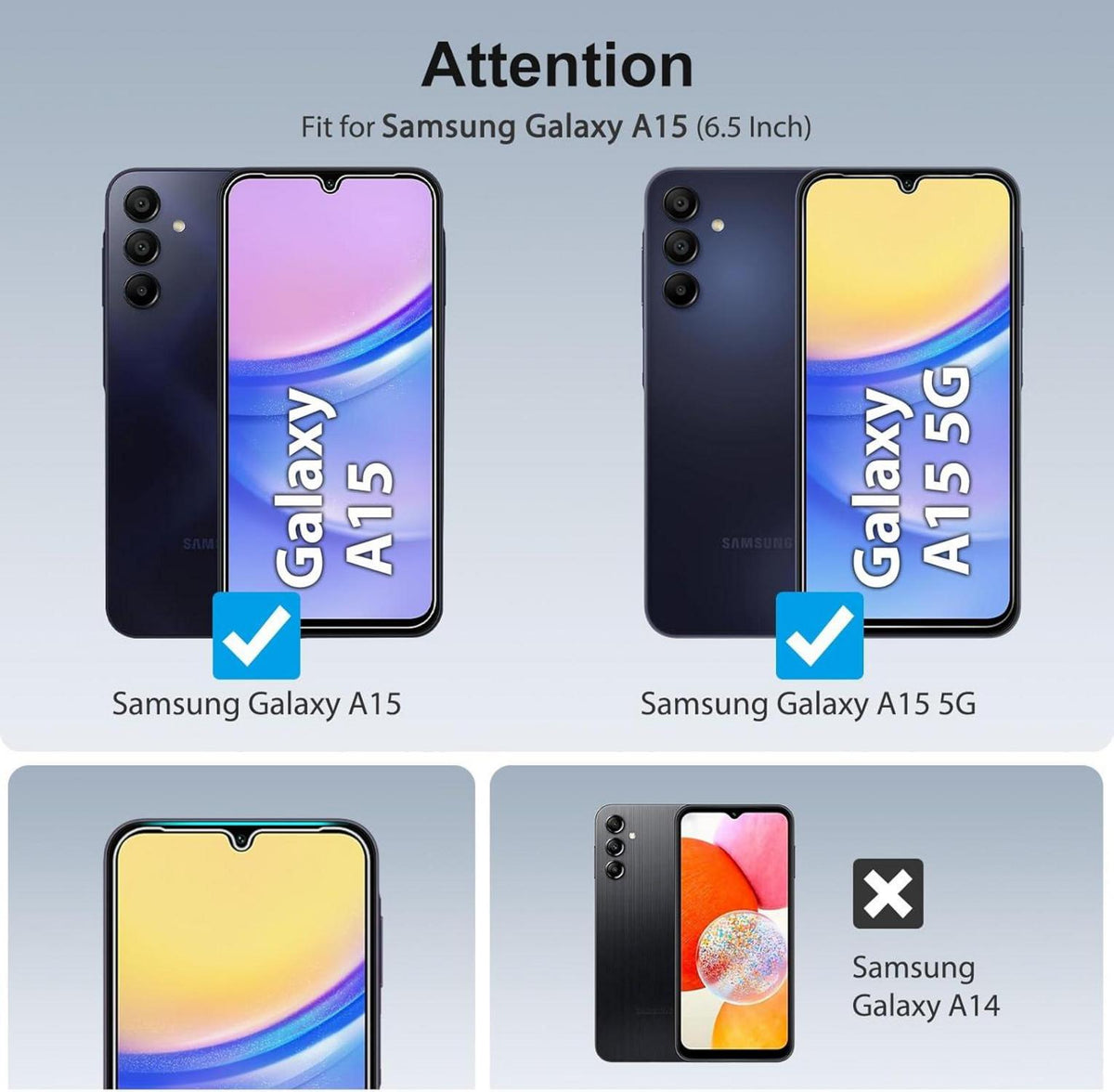 SPARIN 3 Stück Schutzfolie Samsung Galaxy A15 4G 5G Display